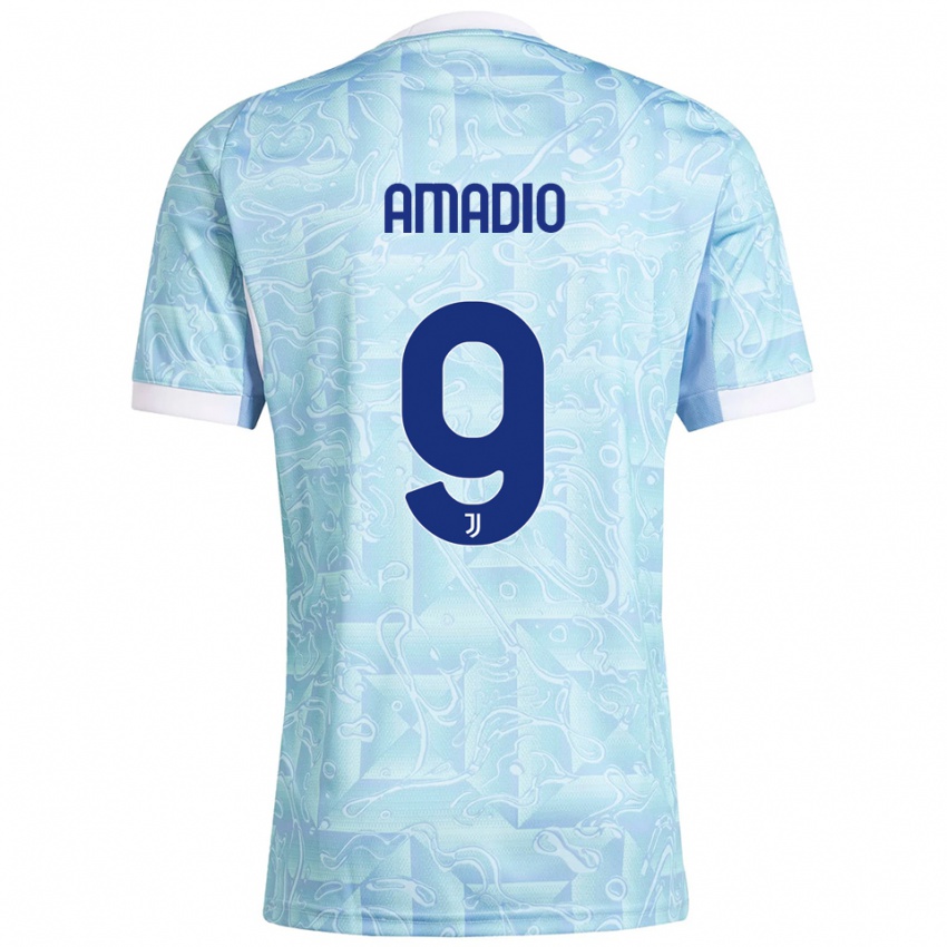 נשים Alex Amadio #9 תכלת צהוב הרחק ג'רזי 2025/26 חולצה קצרה
