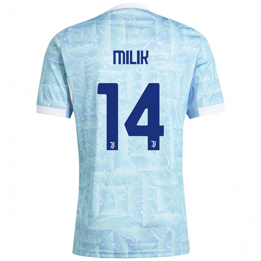 נשים ארקדיוש מיליק #14 תכלת צהוב הרחק ג'רזי 2025/26 חולצה קצרה