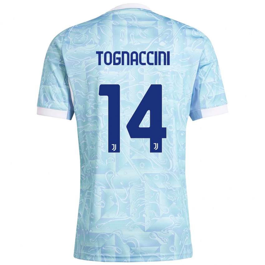 נשים ויטוריו טוגנאצ׳יני #14 תכלת צהוב הרחק ג'רזי 2025/26 חולצה קצרה