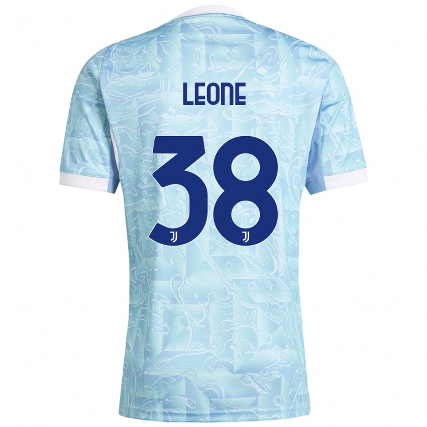 נשים Francesco Leone #38 תכלת צהוב הרחק ג'רזי 2025/26 חולצה קצרה