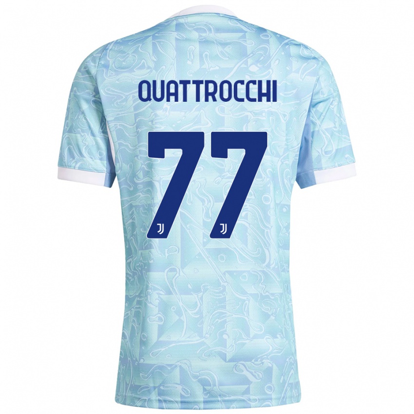 נשים חואן איגנסיו קוואטרוקי #77 תכלת צהוב הרחק ג'רזי 2025/26 חולצה קצרה