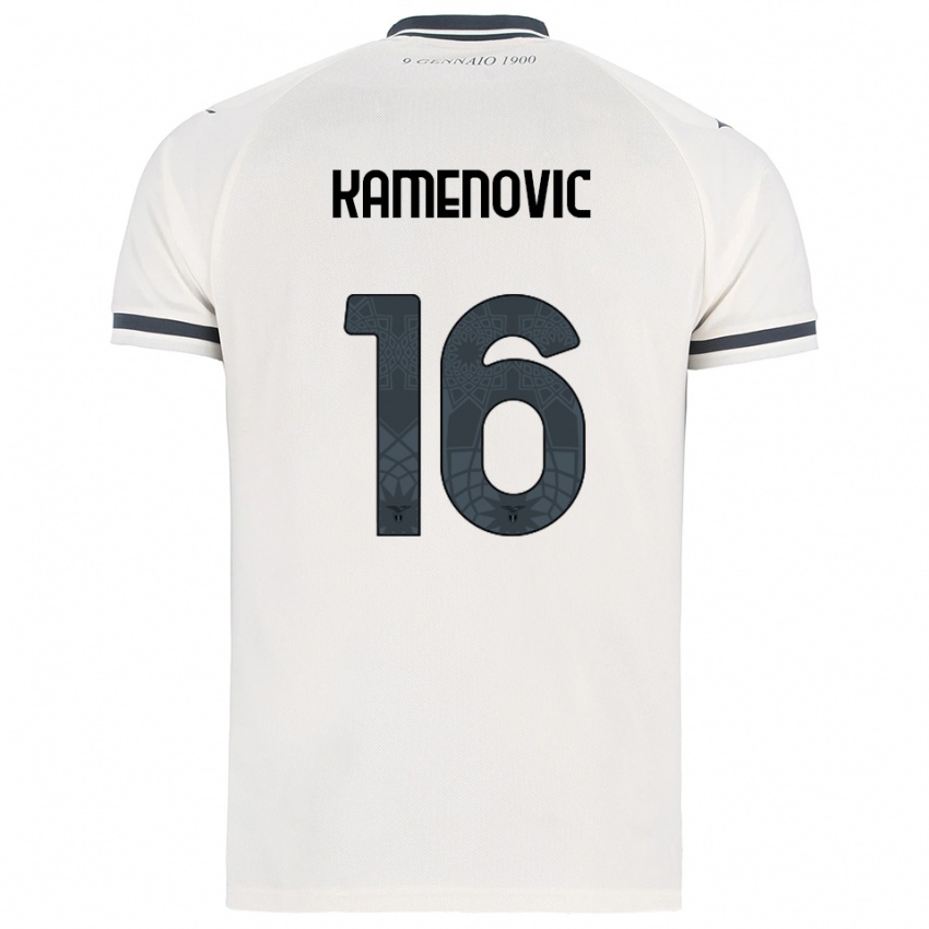 נשים Dimitrije Kamenović #16 לבן נייבי הרחק ג'רזי 2025/26 חולצה קצרה