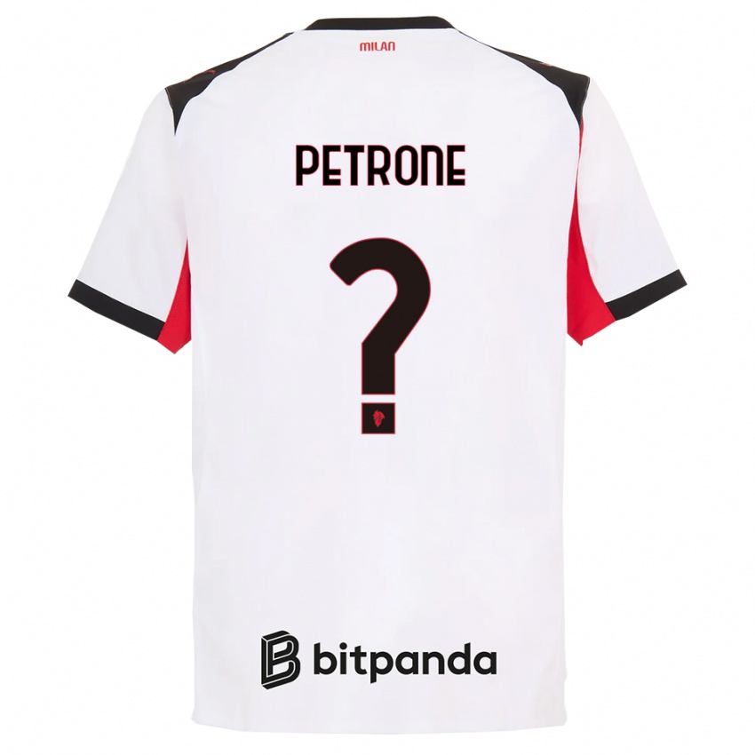 נשים Daniele Petrone #0 לבן שחור הרחק ג'רזי 2025/26 חולצה קצרה