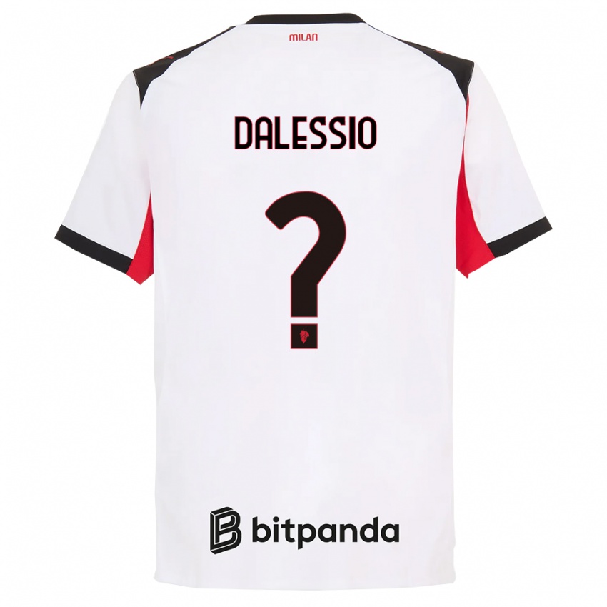 נשים לאונרדו דאלסיו #0 לבן שחור הרחק ג'רזי 2025/26 חולצה קצרה