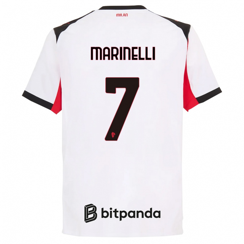 נשים גלוריה מרינלי #7 לבן שחור הרחק ג'רזי 2025/26 חולצה קצרה