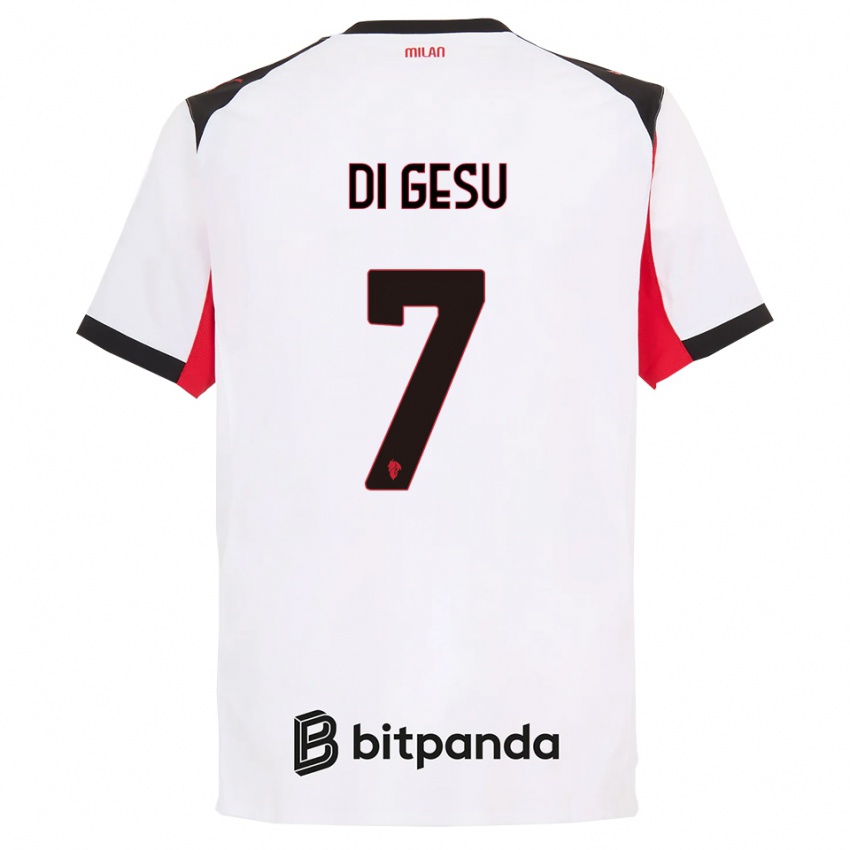 נשים אנריקו סלבטורה די גשו #7 לבן שחור הרחק ג'רזי 2025/26 חולצה קצרה