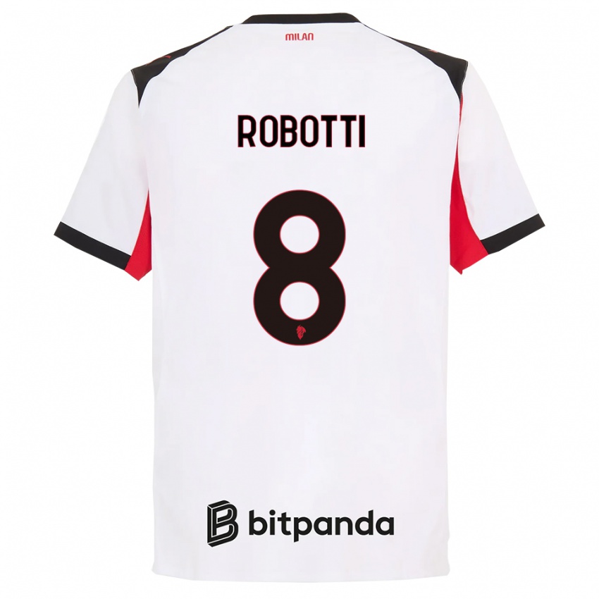 נשים ג'ובאני רובוטי #8 לבן שחור הרחק ג'רזי 2025/26 חולצה קצרה