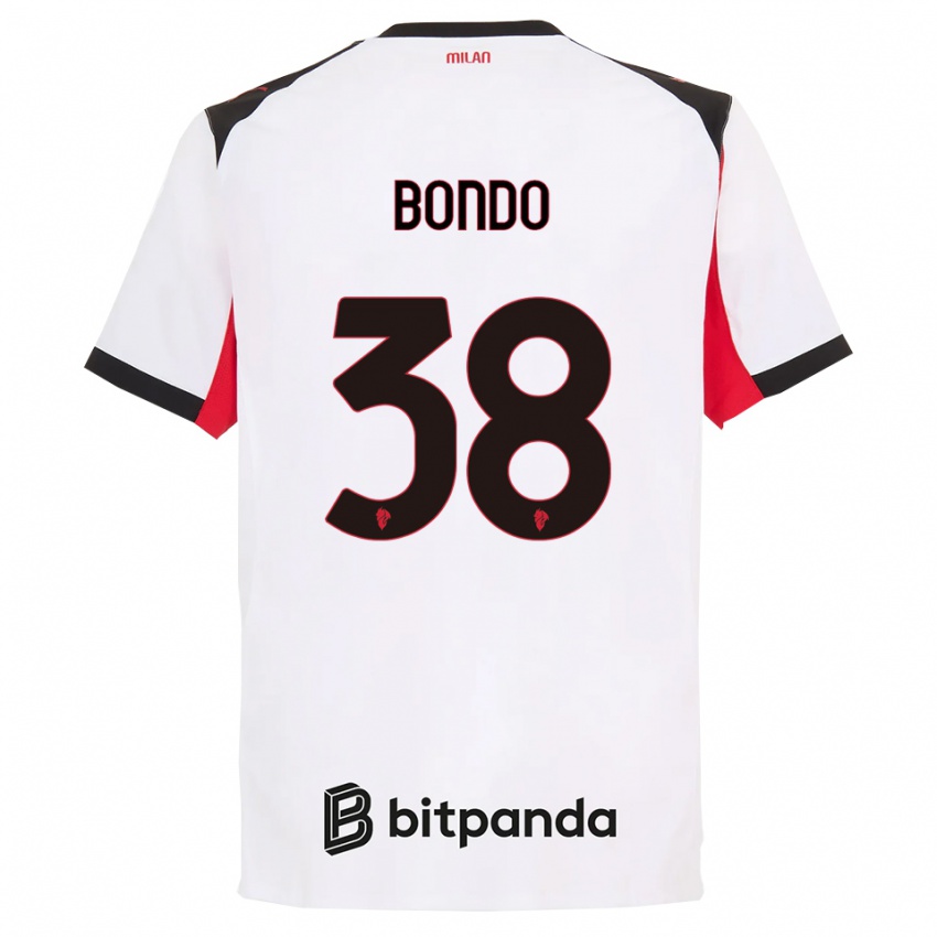 נשים וורן בונדו #38 לבן שחור הרחק ג'רזי 2025/26 חולצה קצרה