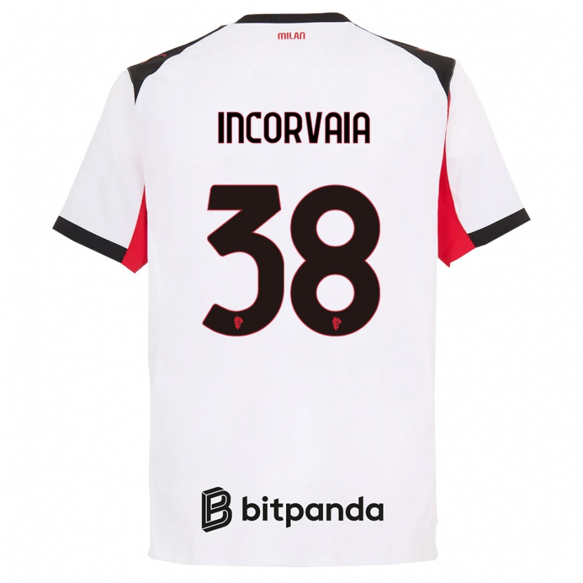 נשים ג'ובאני אינקורביה #38 לבן שחור הרחק ג'רזי 2025/26 חולצה קצרה