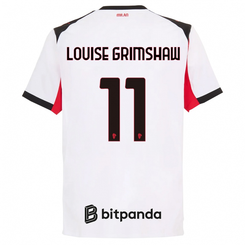 נשים כריסטי גרימשאו #11 לבן שחור הרחק ג'רזי 2025/26 חולצה קצרה