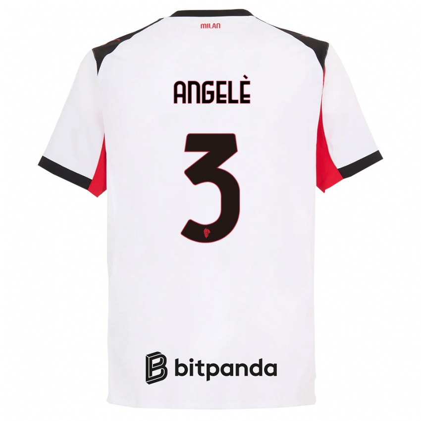 נשים Gregorio Angelè #3 לבן שחור הרחק ג'רזי 2025/26 חולצה קצרה