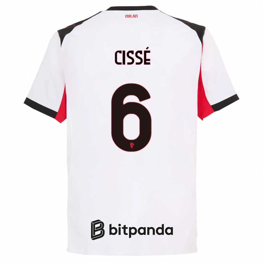נשים Maiga-Hamadoun Cissé #6 לבן שחור הרחק ג'רזי 2025/26 חולצה קצרה