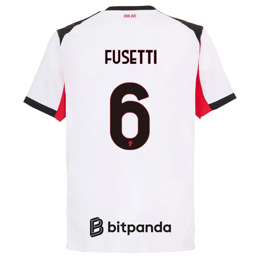 נשים לאורה פוסטי #6 לבן שחור הרחק ג'רזי 2025/26 חולצה קצרה