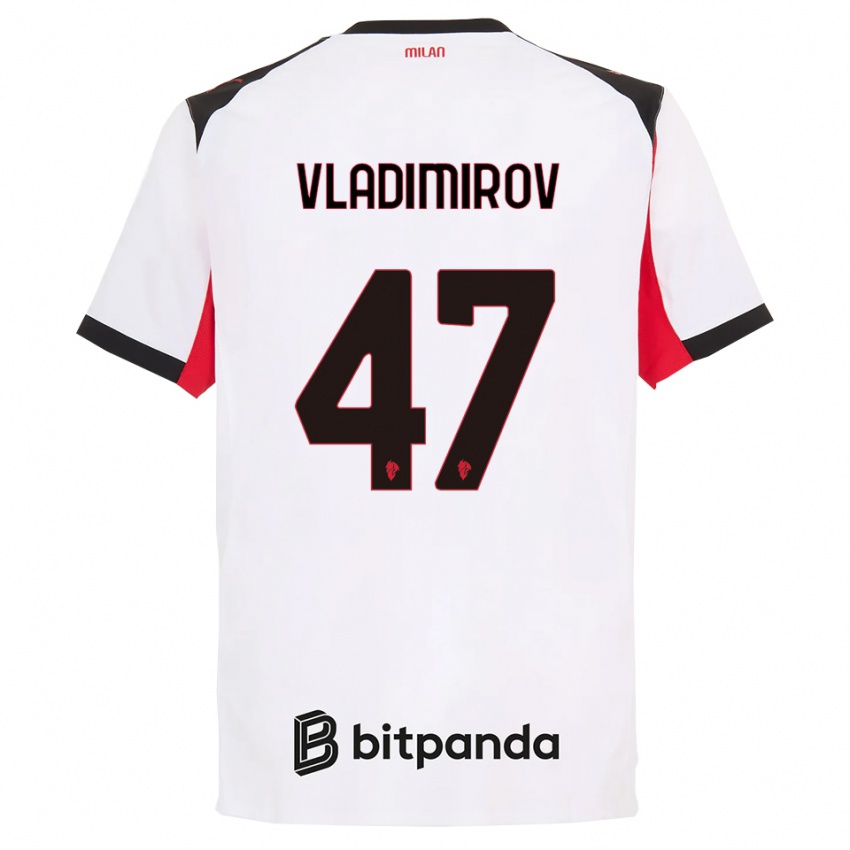 נשים Valeri Vladimirov #47 לבן שחור הרחק ג'רזי 2025/26 חולצה קצרה