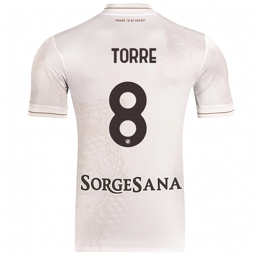 נשים Christian Torre #8 שמפניה חום הרחק ג'רזי 2025/26 חולצה קצרה