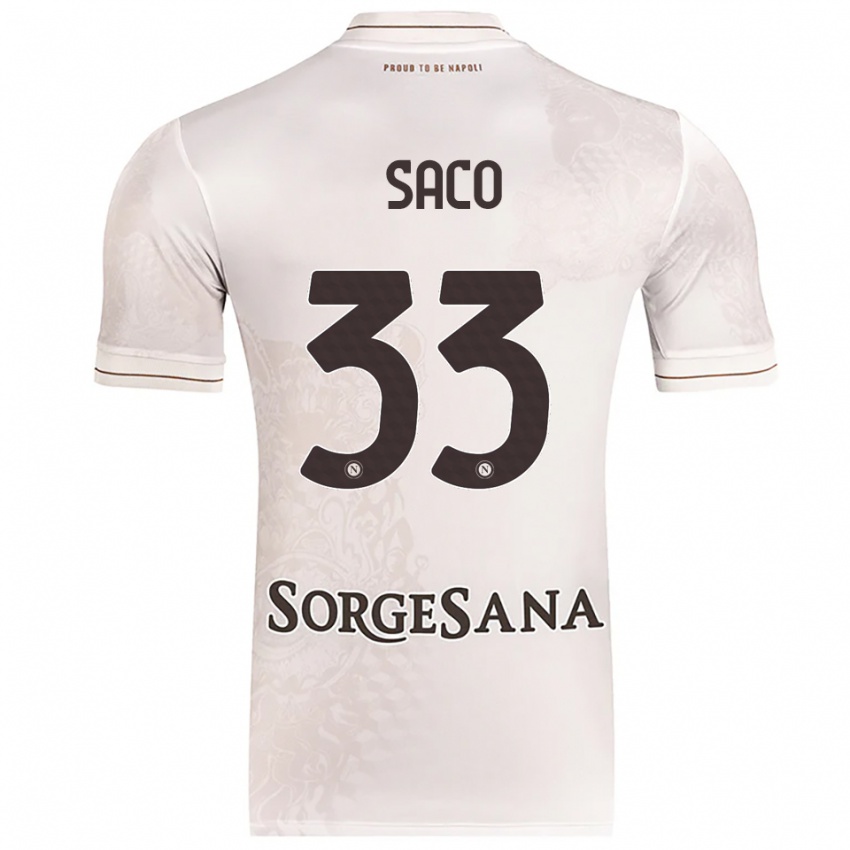 נשים קולי סאקו #33 שמפניה חום הרחק ג'רזי 2025/26 חולצה קצרה