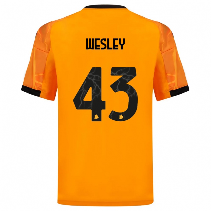 נשים Wesley #43 כתום שחור הרחק ג'רזי 2025/26 חולצה קצרה