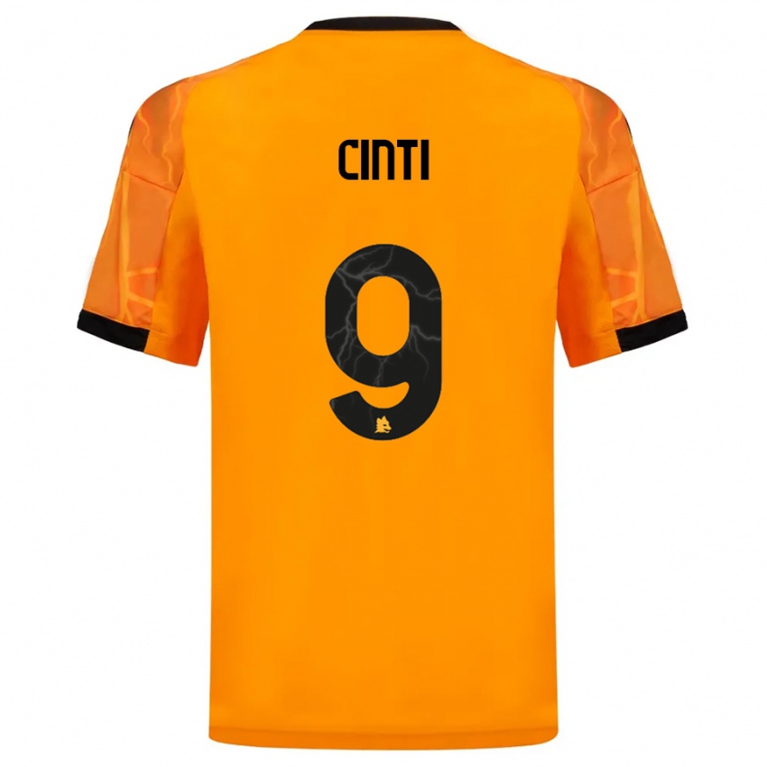 נשים Valerio Cinti #9 כתום שחור הרחק ג'רזי 2025/26 חולצה קצרה