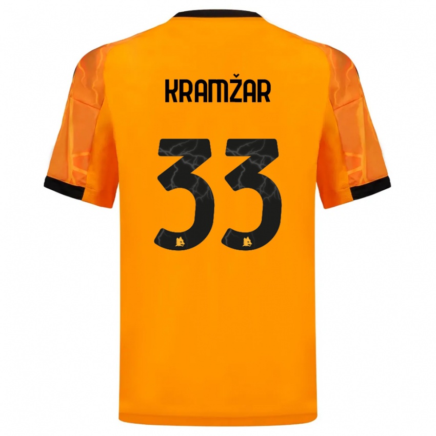 נשים Zara Kramžar #33 כתום שחור הרחק ג'רזי 2025/26 חולצה קצרה