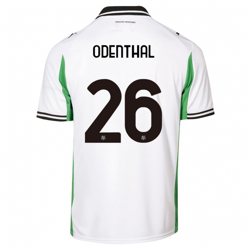 נשים קאס אודנטל #26 לבן ירוק שחור הרחק ג'רזי 2025/26 חולצה קצרה