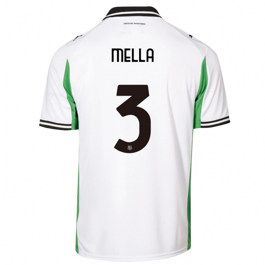 נשים Sara Mella #3 לבן ירוק שחור הרחק ג'רזי 2025/26 חולצה קצרה