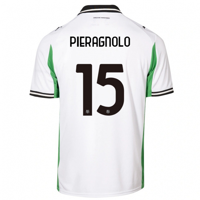 נשים Edoardo Pieragnolo #15 לבן ירוק שחור הרחק ג'רזי 2025/26 חולצה קצרה