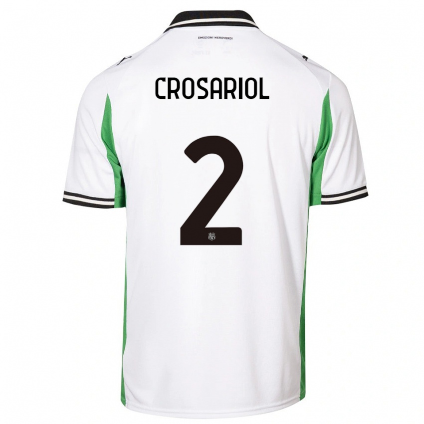 נשים Daniel Crosariol #2 לבן ירוק שחור הרחק ג'רזי 2025/26 חולצה קצרה