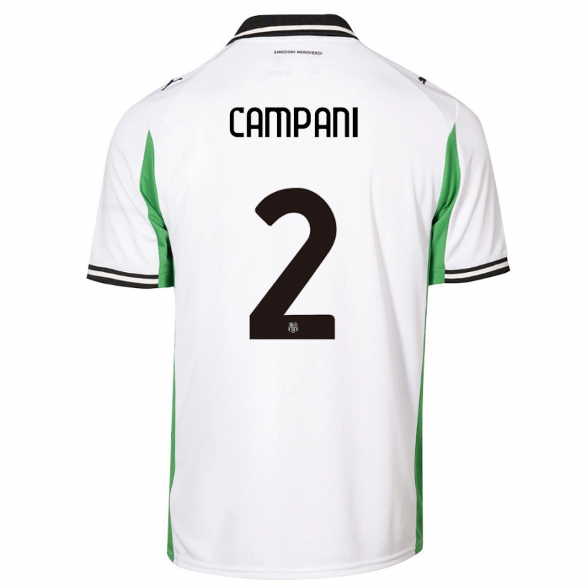 נשים Andrea Campani #2 לבן ירוק שחור הרחק ג'רזי 2025/26 חולצה קצרה