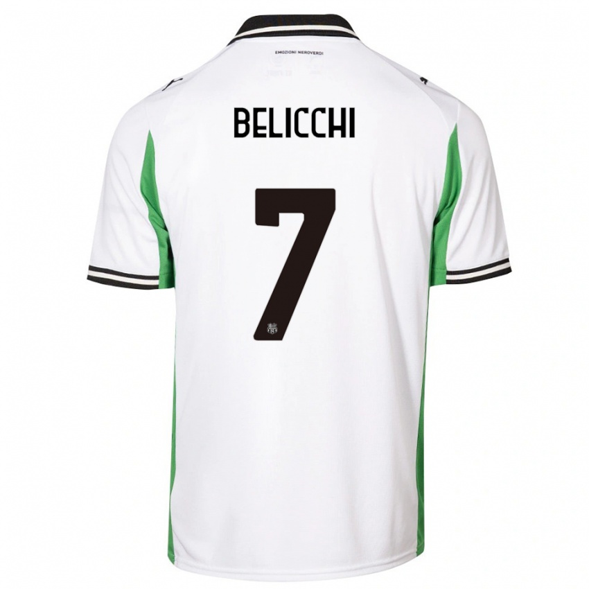 נשים Gianmarco Belicchi #7 לבן ירוק שחור הרחק ג'רזי 2025/26 חולצה קצרה