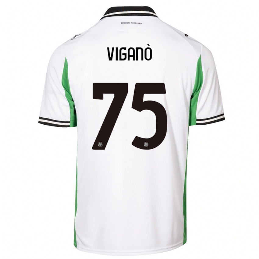 נשים Lorenzo Viganò #75 לבן ירוק שחור הרחק ג'רזי 2025/26 חולצה קצרה