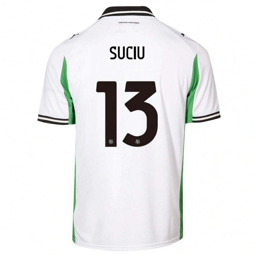 נשים Tudor Suciu #13 לבן ירוק שחור הרחק ג'רזי 2025/26 חולצה קצרה