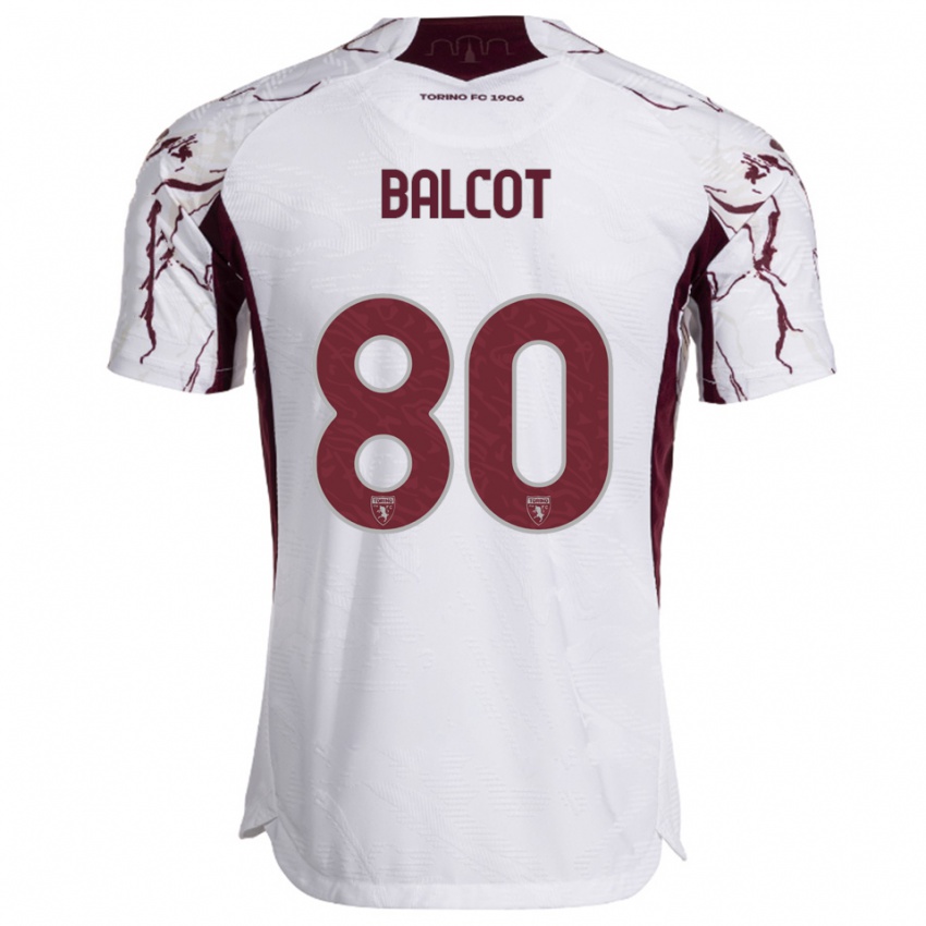 נשים קום ביאני באלקוט #80 לבן בורגונדי הרחק ג'רזי 2025/26 חולצה קצרה