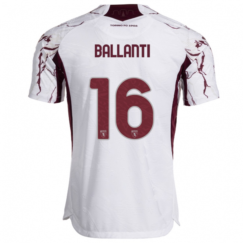נשים אנדראה בלאנטי #16 לבן בורגונדי הרחק ג'רזי 2025/26 חולצה קצרה