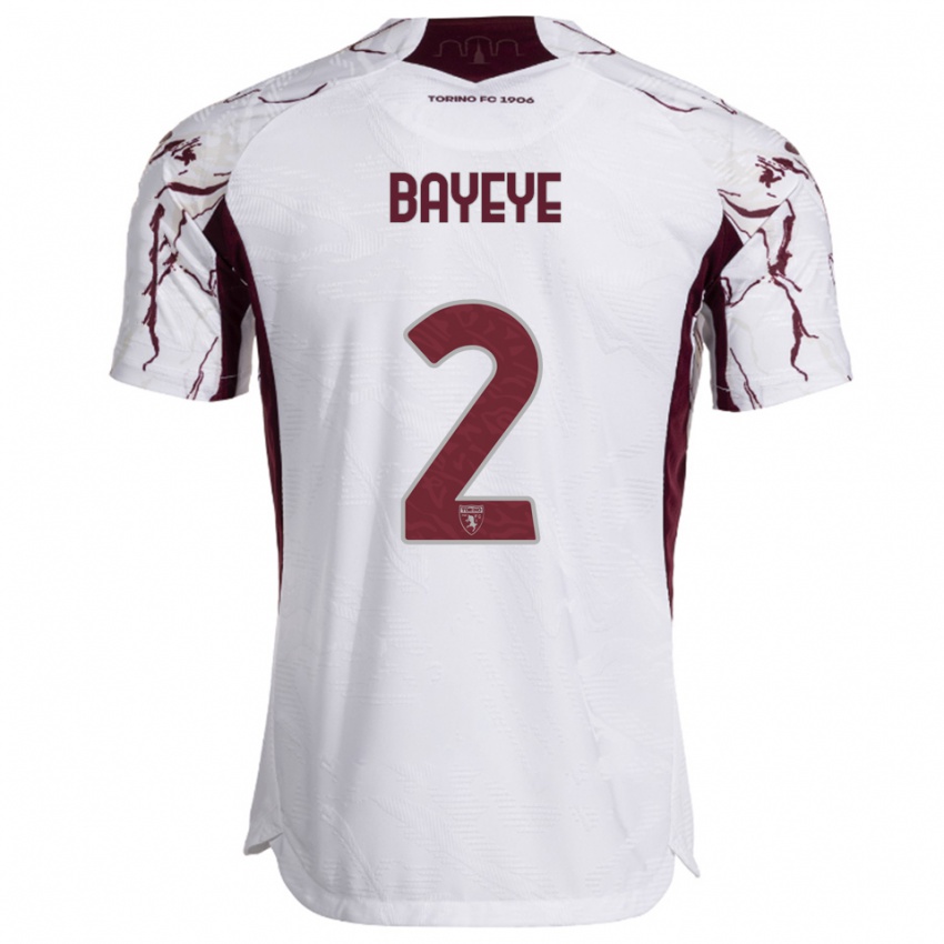 נשים בריאן באייה #2 לבן בורגונדי הרחק ג'רזי 2025/26 חולצה קצרה