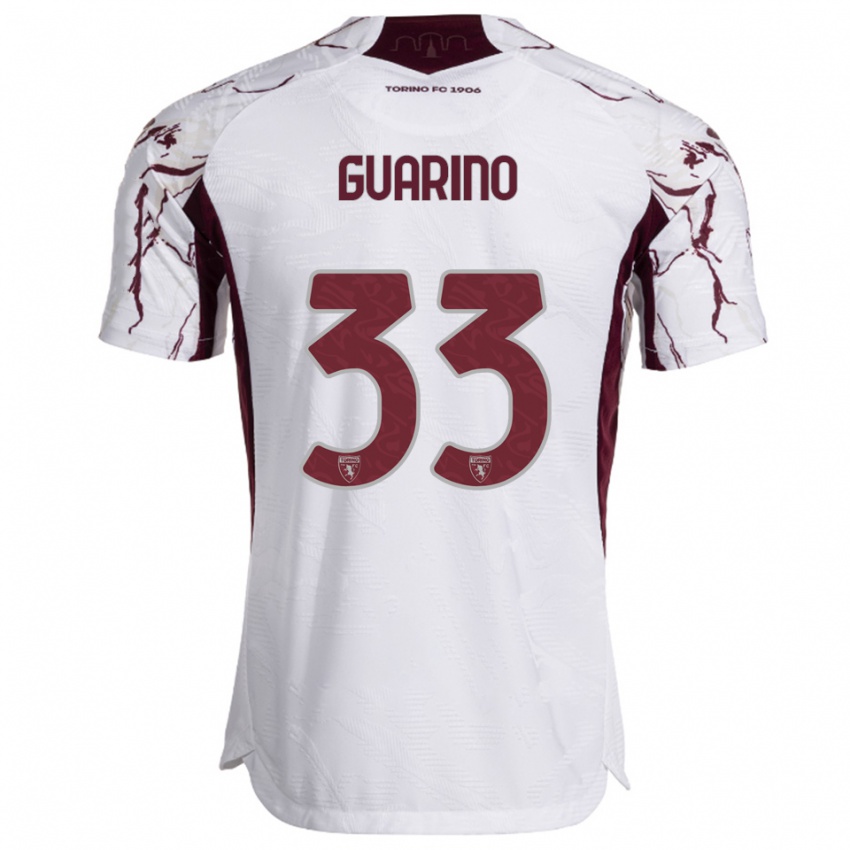 נשים ריטה גוארינו #33 לבן בורגונדי הרחק ג'רזי 2025/26 חולצה קצרה