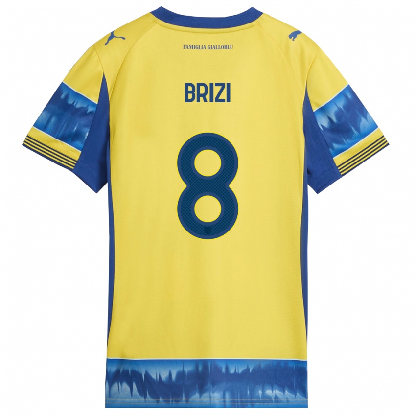 נשים Andrea Brizi #8 צהוב כחול הרחק ג'רזי 2025/26 חולצה קצרה