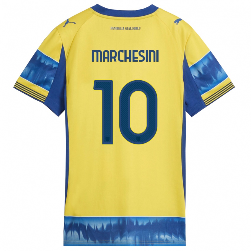 נשים קוסימו מרצ׳סיני #10 צהוב כחול הרחק ג'רזי 2025/26 חולצה קצרה