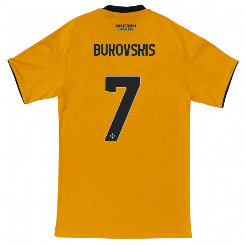 נשים Aleksejs Bukovskis #7 כתום כחול הרחק ג'רזי 2025/26 חולצה קצרה