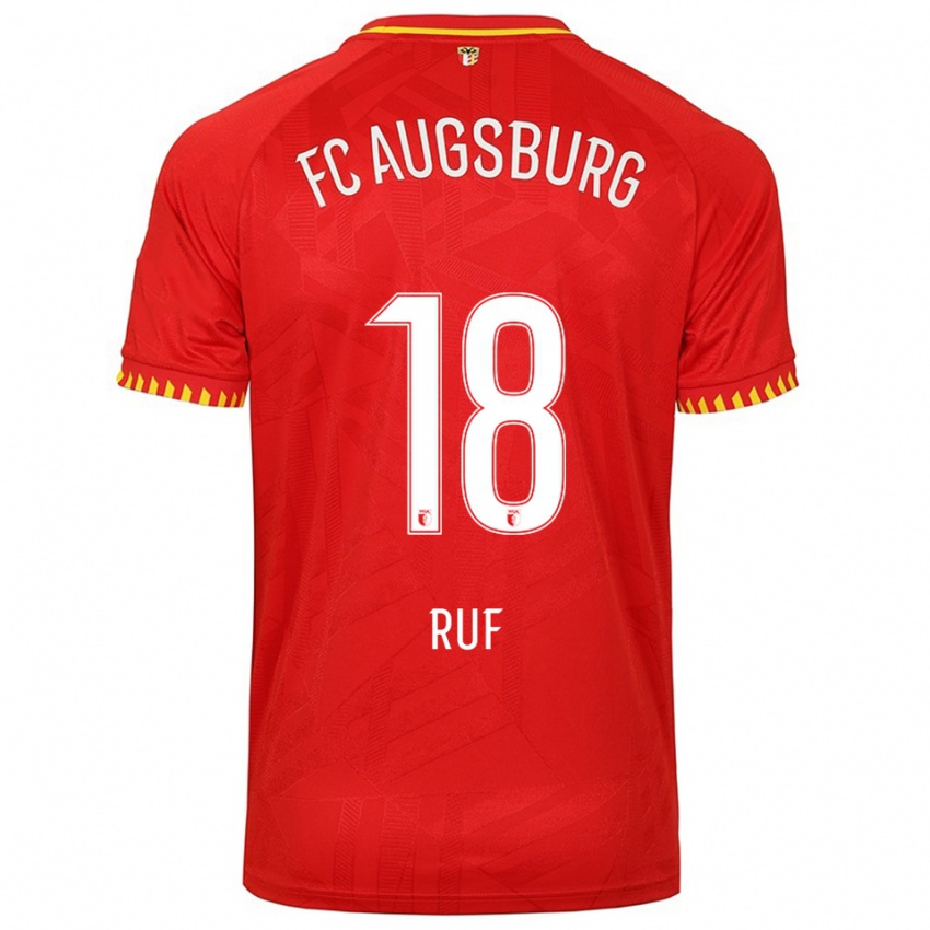 נשים Jonas Ruf #18 אדום צהוב הרחק ג'רזי 2025/26 חולצה קצרה