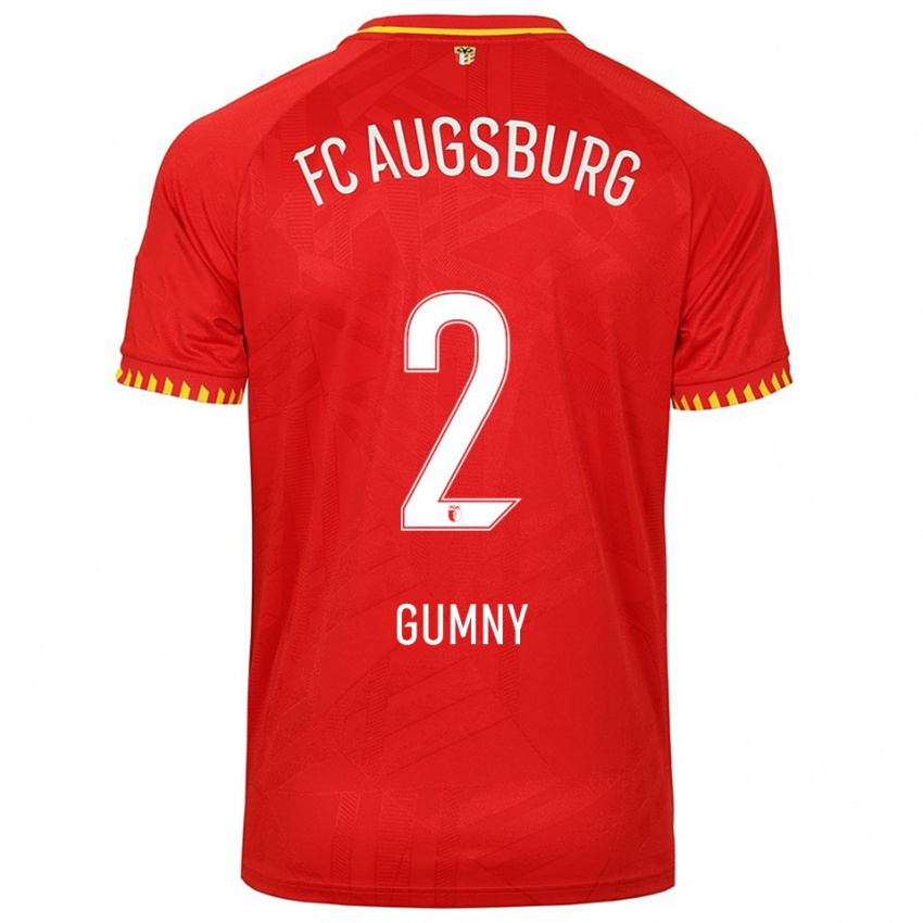 נשים רוברט גומני #2 אדום צהוב הרחק ג'רזי 2025/26 חולצה קצרה