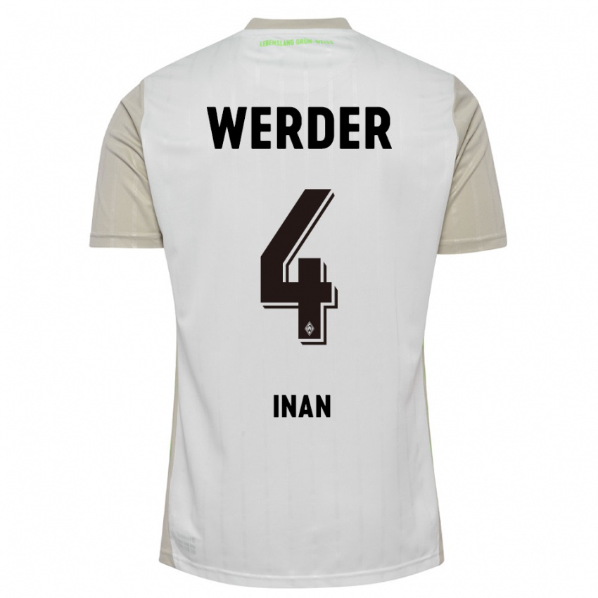 נשים Kenan Inan #4 לבן שחור הרחק ג'רזי 2025/26 חולצה קצרה