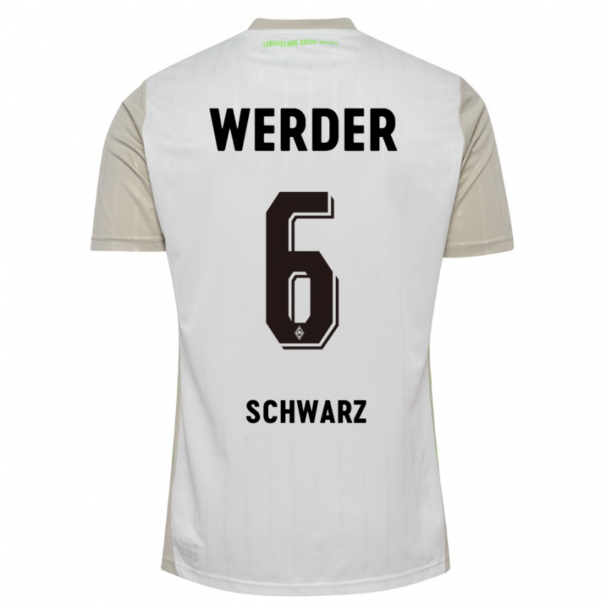 נשים ריקרדו-פליפה שוורץ #6 לבן שחור הרחק ג'רזי 2025/26 חולצה קצרה