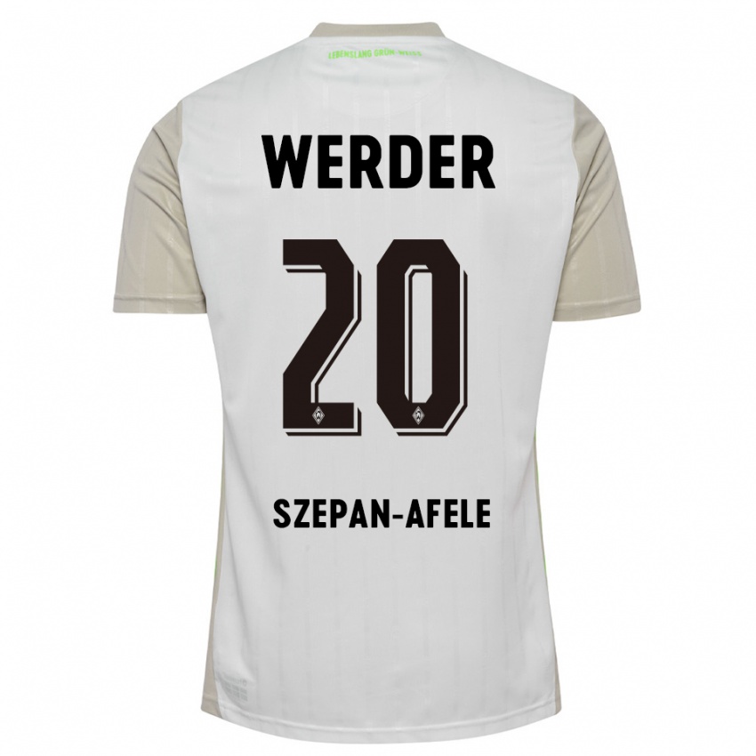 נשים Gianni Szepan-Afele #20 לבן שחור הרחק ג'רזי 2025/26 חולצה קצרה