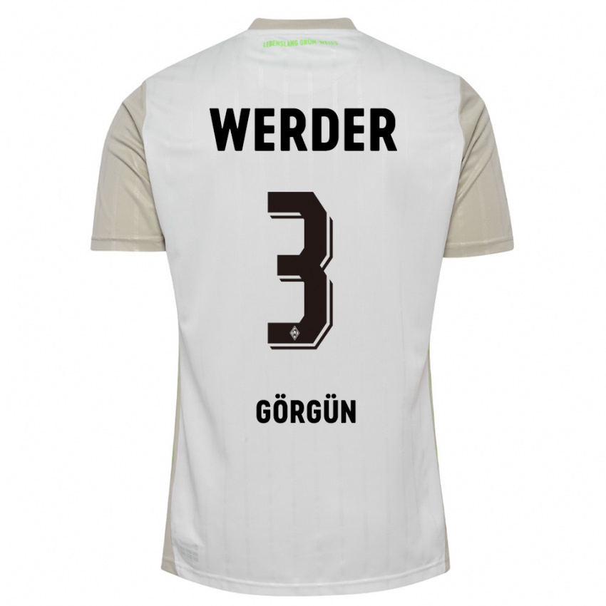 נשים Deniz-Erdem Görgün #3 לבן שחור הרחק ג'רזי 2025/26 חולצה קצרה