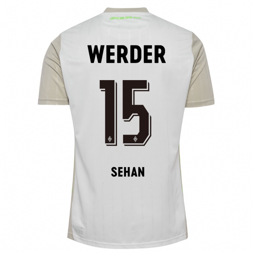 נשים יסמין סהאן #15 לבן שחור הרחק ג'רזי 2025/26 חולצה קצרה