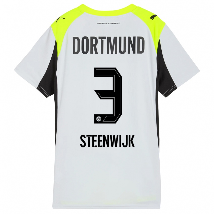 נשים Jenske Steenwijk #3 צהוב פלואורסצנטי הרחק ג'רזי 2025/26 חולצה קצרה
