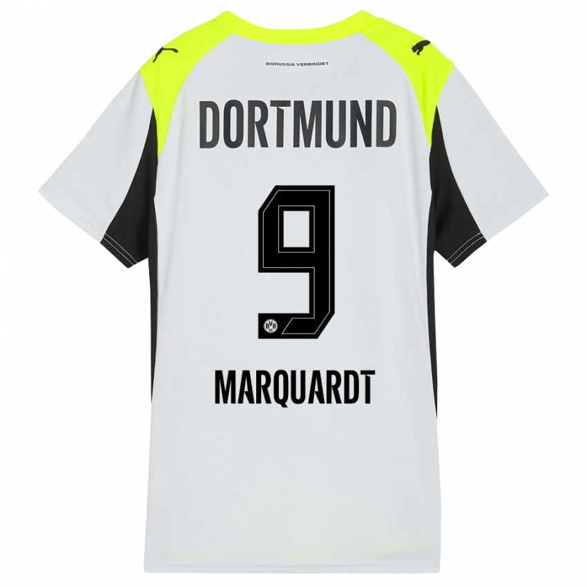נשים Dana Marquardt #9 צהוב פלואורסצנטי הרחק ג'רזי 2025/26 חולצה קצרה