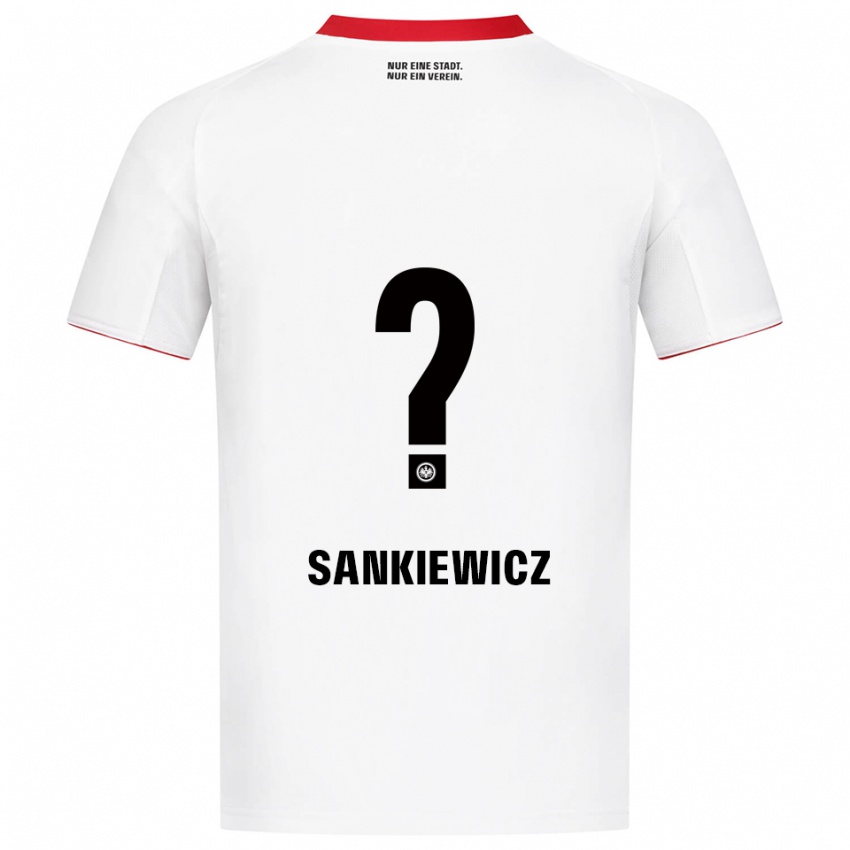 נשים Dawid Sankiewicz #0 לבן אדום הרחק ג'רזי 2025/26 חולצה קצרה