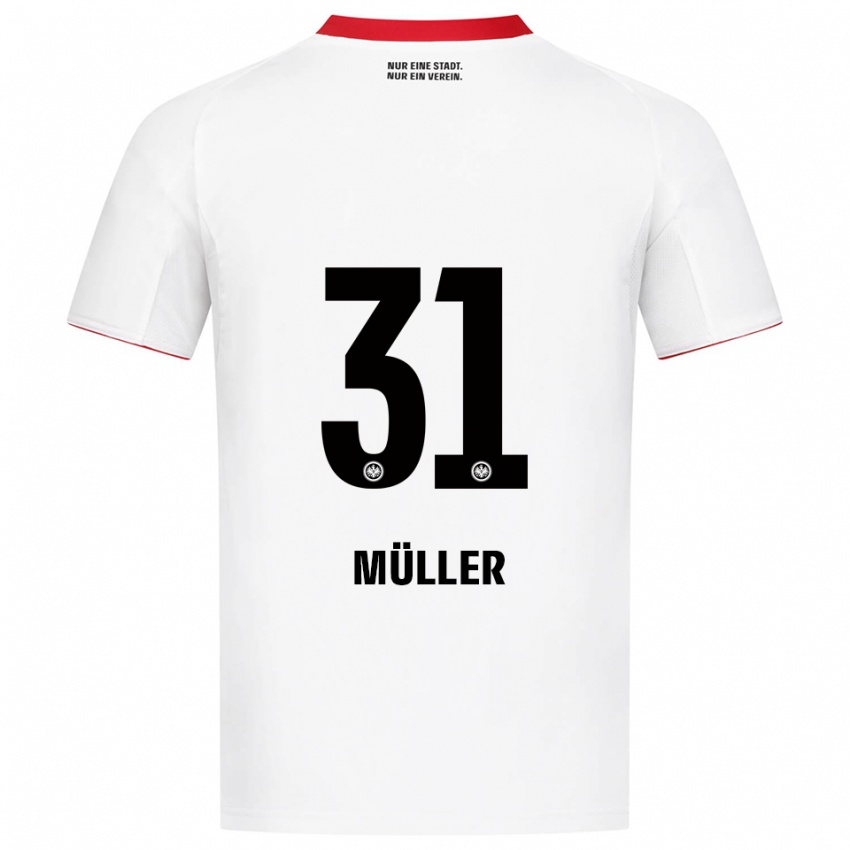 נשים Laurin Müller #31 לבן אדום הרחק ג'רזי 2025/26 חולצה קצרה