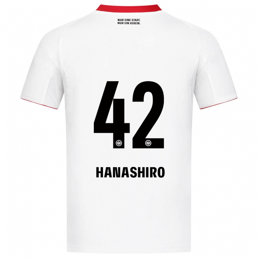 נשים רינטו האנאשירו #42 לבן אדום הרחק ג'רזי 2025/26 חולצה קצרה